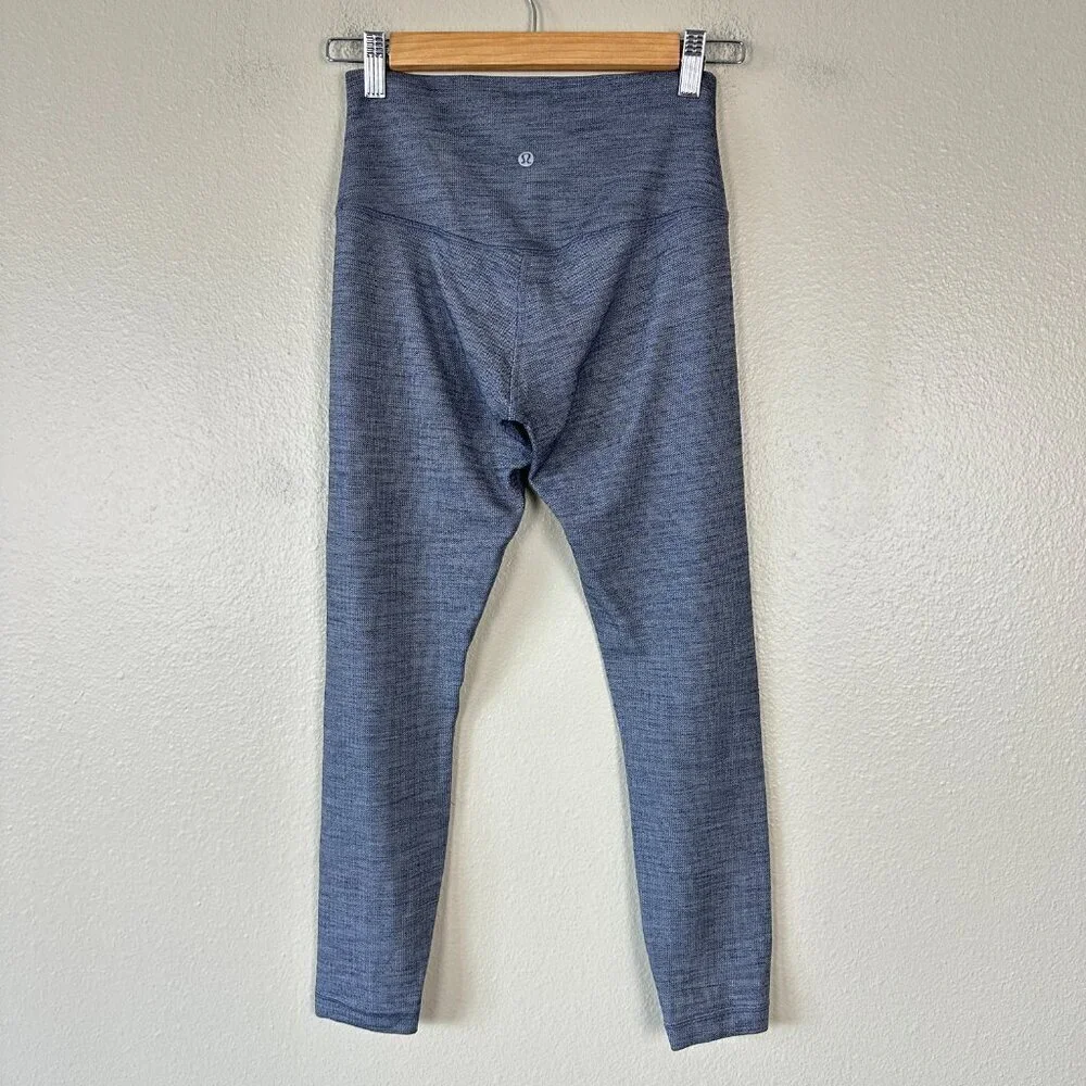 Lululemon Align Pant II 25” Yoga Mini Heathered Herringbone White Black Size 6